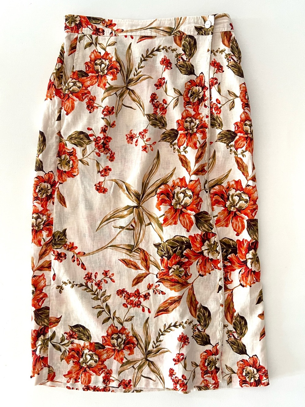 Joie Linen Midi Wrap Skirt in Floral Print Size Medium - Picture 10 of 10